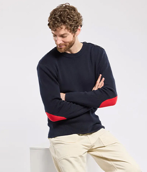 Pull marin avec coudières - coton 159,00 €