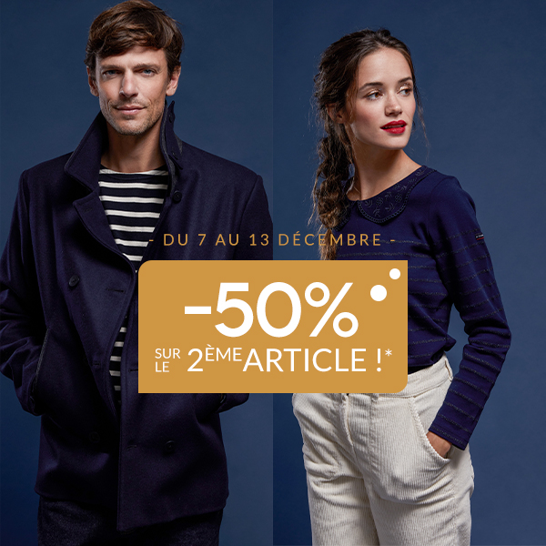 Du 7 au 13 décembre -50% sur le 2ème article !*