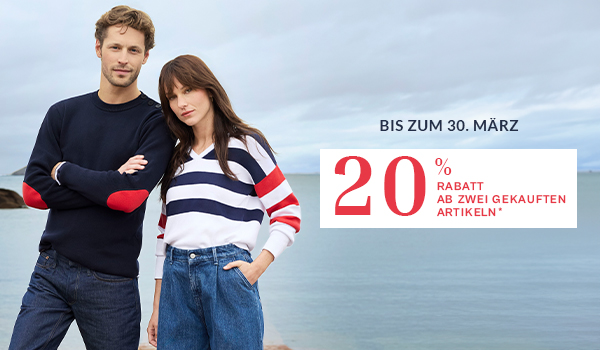 Bis zum 30. marz 20% rabatt ab zwei gekauften artikeln*