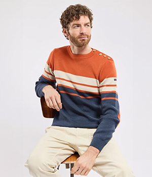 Pull marin avec coudières - laine 119,00 €