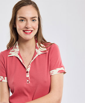 Polo motif feuillage - coton 65,00 €