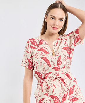 Robe motifs végétaux - lin 149,00 €